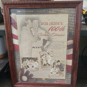 Bob Hope 100th Birthday Celebration W/wood Picture Frame